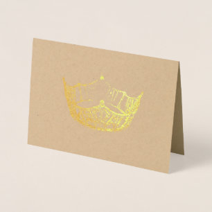 Tarjeta Con Relieve Metalizado Miss America Style Gold Crown Card