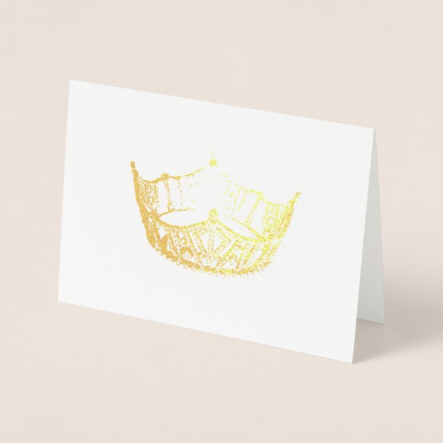 Tarjeta Con Relieve Metalizado Miss America Style Gold Crown Card (Anverso)