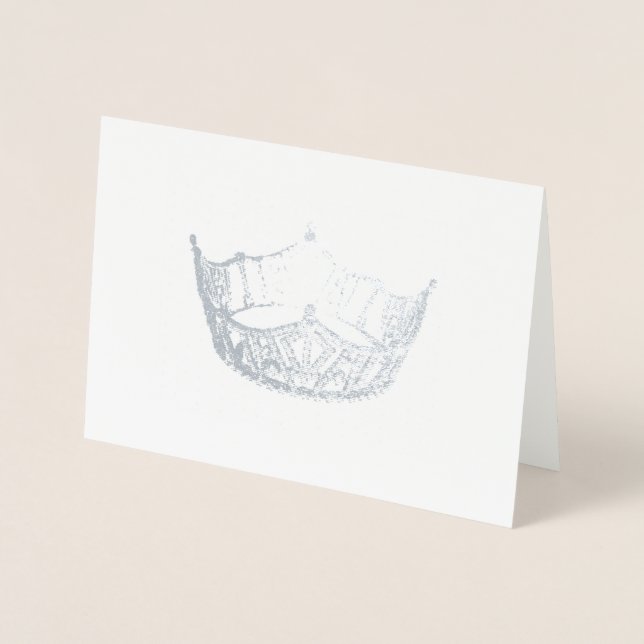 Tarjeta Con Relieve Metalizado Miss America Style Silver Crown Card (Anverso)
