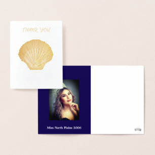 Tarjeta Con Relieve Metalizado Miss Personalizado de certamen Foto SeashellsGraci