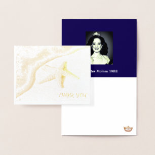 Tarjeta Con Relieve Metalizado Miss Personalizado De Concurso Foto Seashore Graci