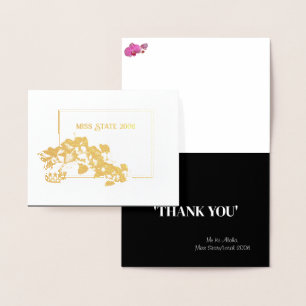 Tarjeta Con Relieve Metalizado Miss USA estilo Pageant Orchid Relieve metalizado