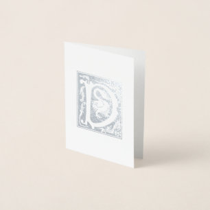 Tarjeta Con Relieve Metalizado Míticas criaturas del siglo XVI Capital decorativa