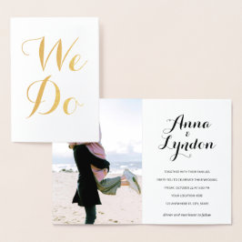 Tarjeta Con Relieve Metalizado Moda Florecer | Boda Photo Gold