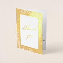 Tarjeta Con Relieve Metalizado Moda Gold Faux Metalizado Foto Boda Gracias Real