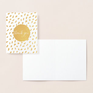 Tarjeta Con Relieve Metalizado Moda Gold Glam Circle Gracias