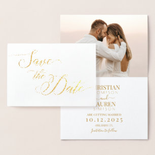 Tarjeta Con Relieve Metalizado Modern Save the Dat