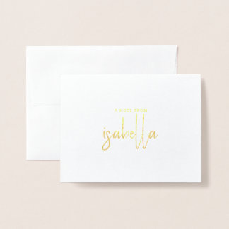 Tarjeta Con Relieve Metalizado Moderna Y Elegante Guión Minimalista Nombre Una No