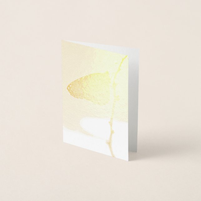 Tarjeta Con Relieve Metalizado Monarca a la luz de la mañana (Anverso)