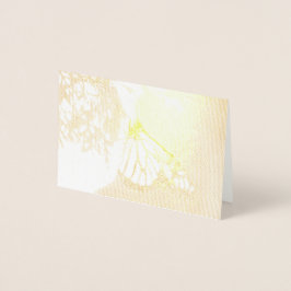 Tarjeta Con Relieve Metalizado Monarca en una rama