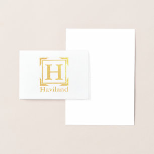 Tarjeta Con Relieve Metalizado Monograma de HAMbyWG