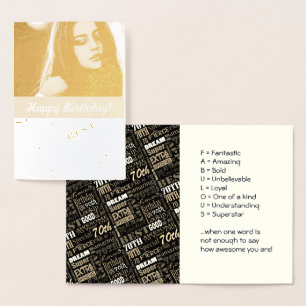 Tarjeta Con Relieve Metalizado Monograma especial de la fiesta de cumpleaños 70