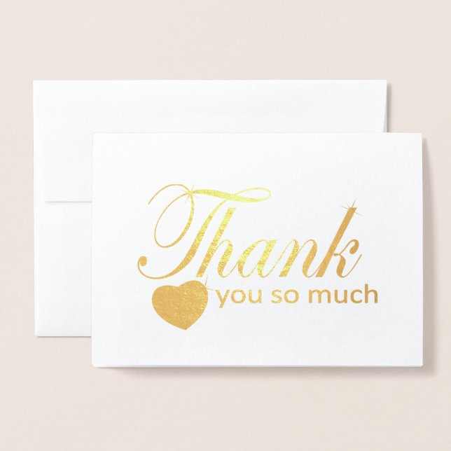 Tarjeta Con Relieve Metalizado Muchas Gracias (Anverso con sobre)