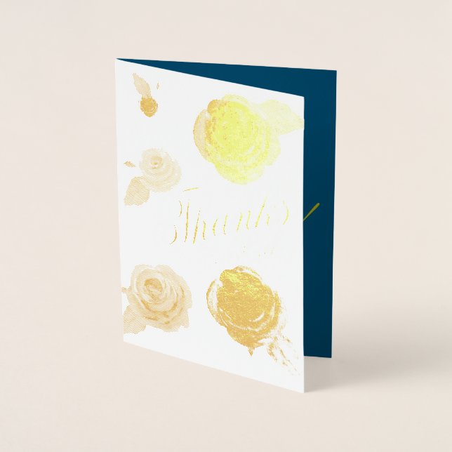 Tarjeta Con Relieve Metalizado Muchas gracias oro (Anverso)