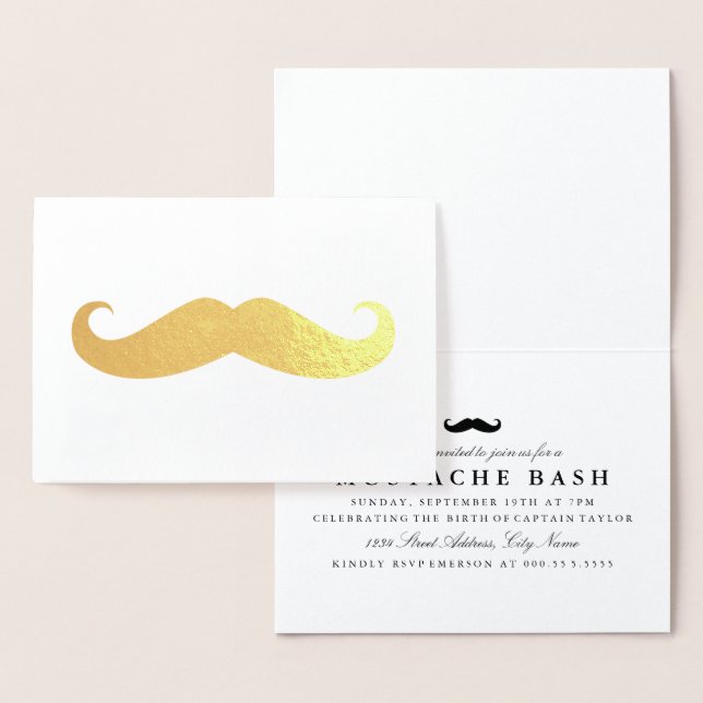 Tarjeta Con Relieve Metalizado Mustache (Demostración)