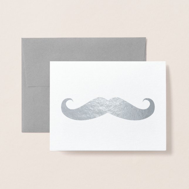 Tarjeta Con Relieve Metalizado Mustache (Anverso con sobre)