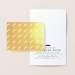 Tarjeta Con Relieve Metalizado Mustaches