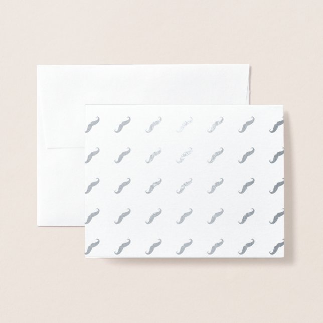 Tarjeta Con Relieve Metalizado Mustaches (Anverso con sobre)