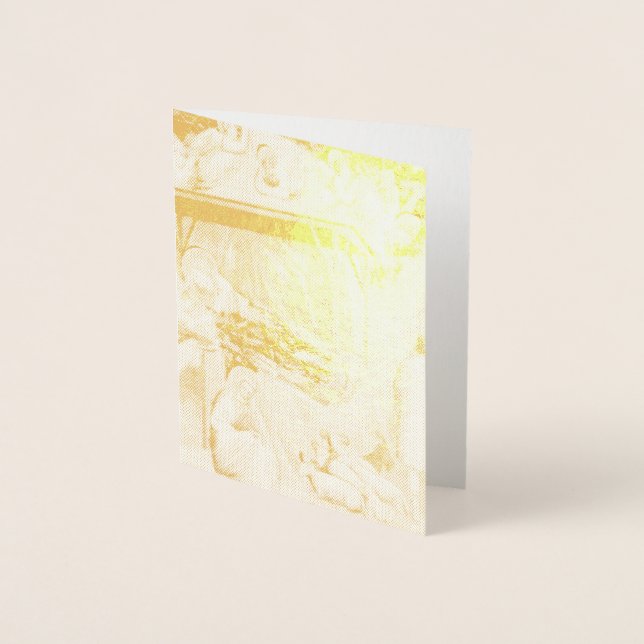 Tarjeta Con Relieve Metalizado Navegación (nacimiento de Jesucristo) (por Giotto) (Anverso)
