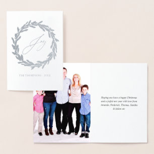 Tarjeta Con Relieve Metalizado Navidad alegre y feliz