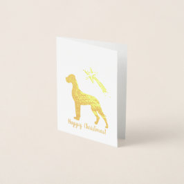 Tarjeta Con Relieve Metalizado Navidad de papel de aluminio dorado minimalista