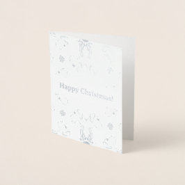 Tarjeta Con Relieve Metalizado Navidad de papel de aluminio dorado minimalista