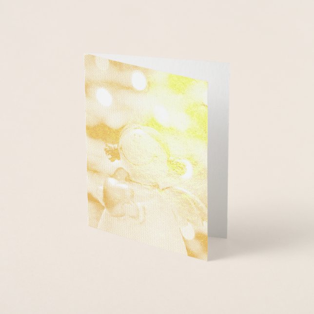 Tarjeta Con Relieve Metalizado Navidades Angel (Anverso)