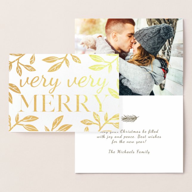 Tarjeta Con Relieve Metalizado Navidades Botánicos Muy Rústicos (Demostración)