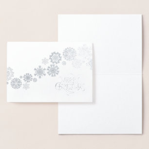 Tarjeta Con Relieve Metalizado Navidades Card-Snowflakes