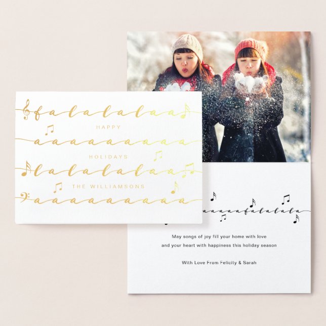 Tarjeta Con Relieve Metalizado Navidades Carol Fa La Música Festividad Familiar F (Demostración)