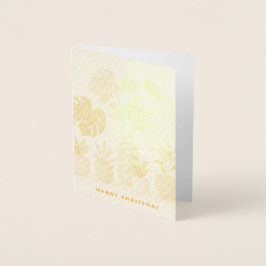 Tarjeta Con Relieve Metalizado Navidades Cream Green Potted Plants