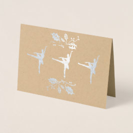 Tarjeta Con Relieve Metalizado Navidades de Ballerina