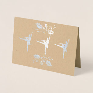Tarjeta Con Relieve Metalizado Navidades de Ballerina
