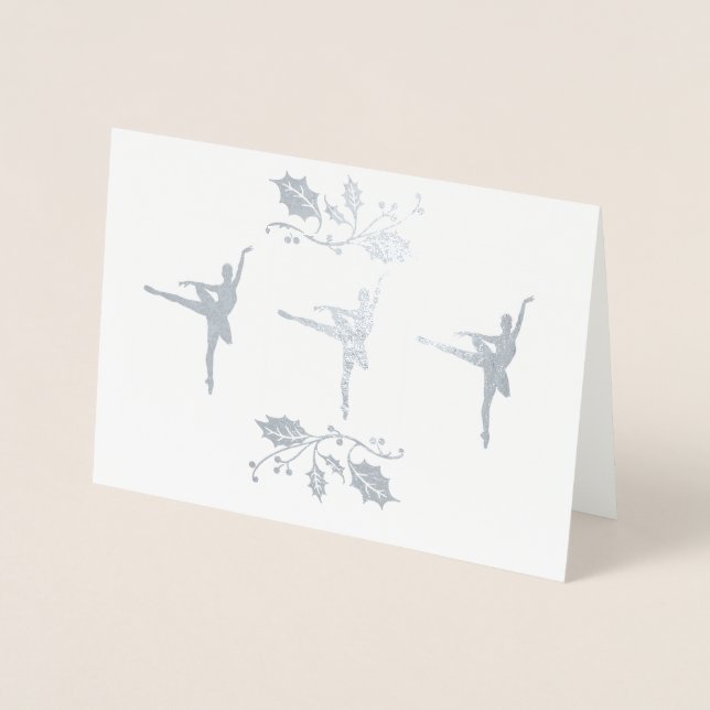 Tarjeta Con Relieve Metalizado Navidades de Ballerina (Anverso)