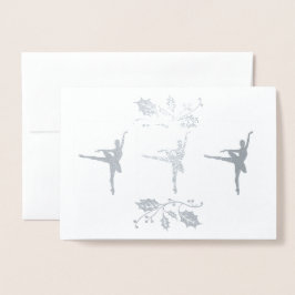 Tarjeta Con Relieve Metalizado Navidades de Ballerina