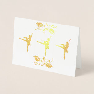 Tarjeta Con Relieve Metalizado Navidades de Ballerina