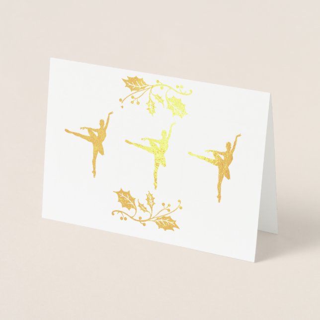Tarjeta Con Relieve Metalizado Navidades de Ballerina (Anverso)