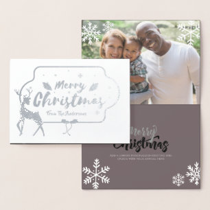 Tarjeta Con Relieve Metalizado Navidades de FOTO de Relieve metalizado plateado S