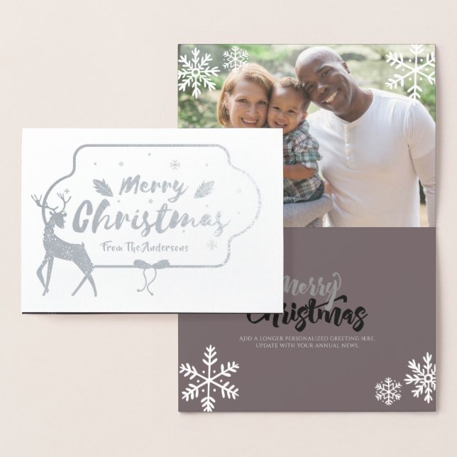 Tarjeta Con Relieve Metalizado Navidades de FOTO de Relieve metalizado plateado S (Demostración)