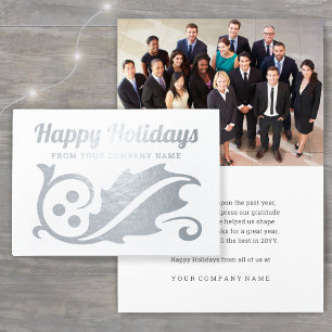Tarjeta Con Relieve Metalizado Navidades de fotografía de negocios Holly Happy Ho
