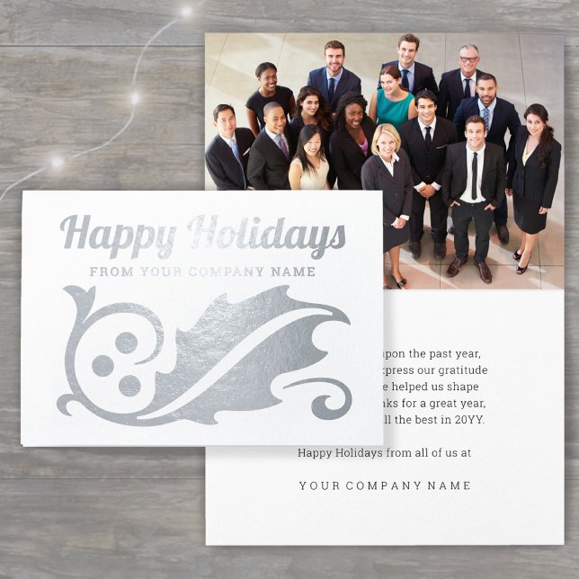Tarjeta Con Relieve Metalizado Navidades de fotografía de negocios Holly Happy Ho (Subido por el creador)