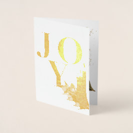 Tarjeta Con Relieve Metalizado Navidades de Joy Golden Candles Holly Berries