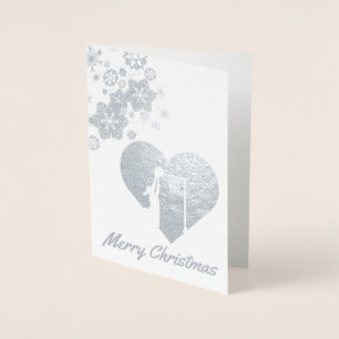 Tarjeta Con Relieve Metalizado Navidades de Netball Temático Snowflakes