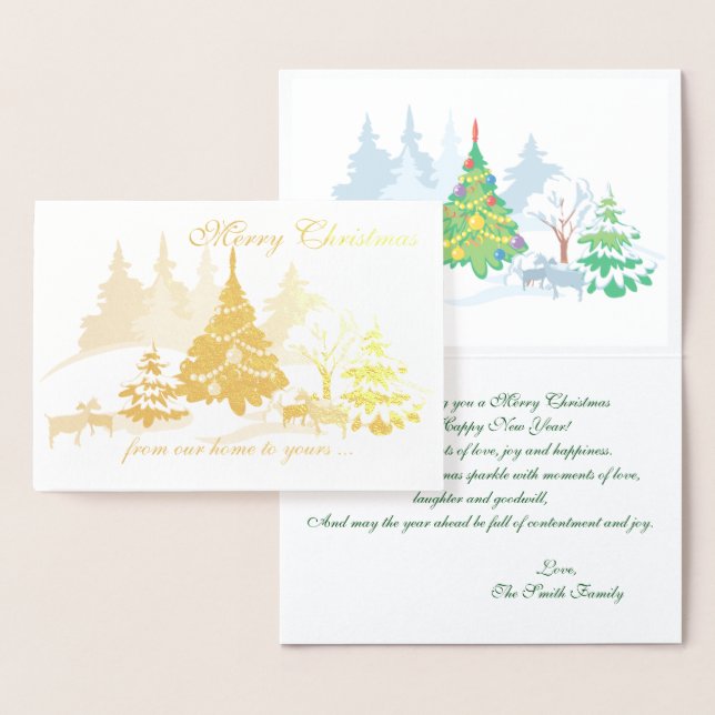 Tarjeta Con Relieve Metalizado Navidades de Relieve metalizado en invierno (Demostración)