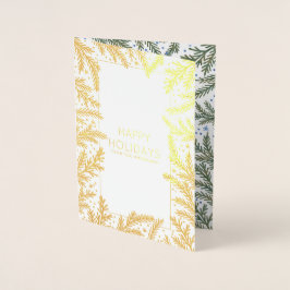 Tarjeta Con Relieve Metalizado Navidades de Winter Fir Branches | Foto de vacacio