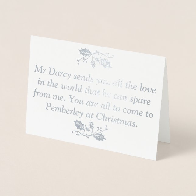 Tarjeta Con Relieve Metalizado Navidades del orgullo y los prejuicios (Anverso)
