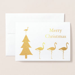 Tarjeta Con Relieve Metalizado Navidades divertidos de Flamingo