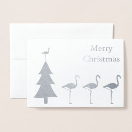 Tarjeta Con Relieve Metalizado Navidades divertidos de Flamingo
