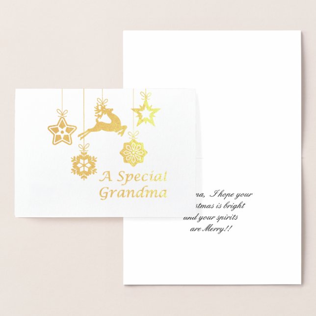 Tarjeta Con Relieve Metalizado Navidades especiales de las Abuelas (Demostración)