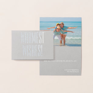 TARJETA CON RELIEVE METALIZADO NAVIDADES FAMILIA BEACH FOTO CARD RELIEVE METALIZA